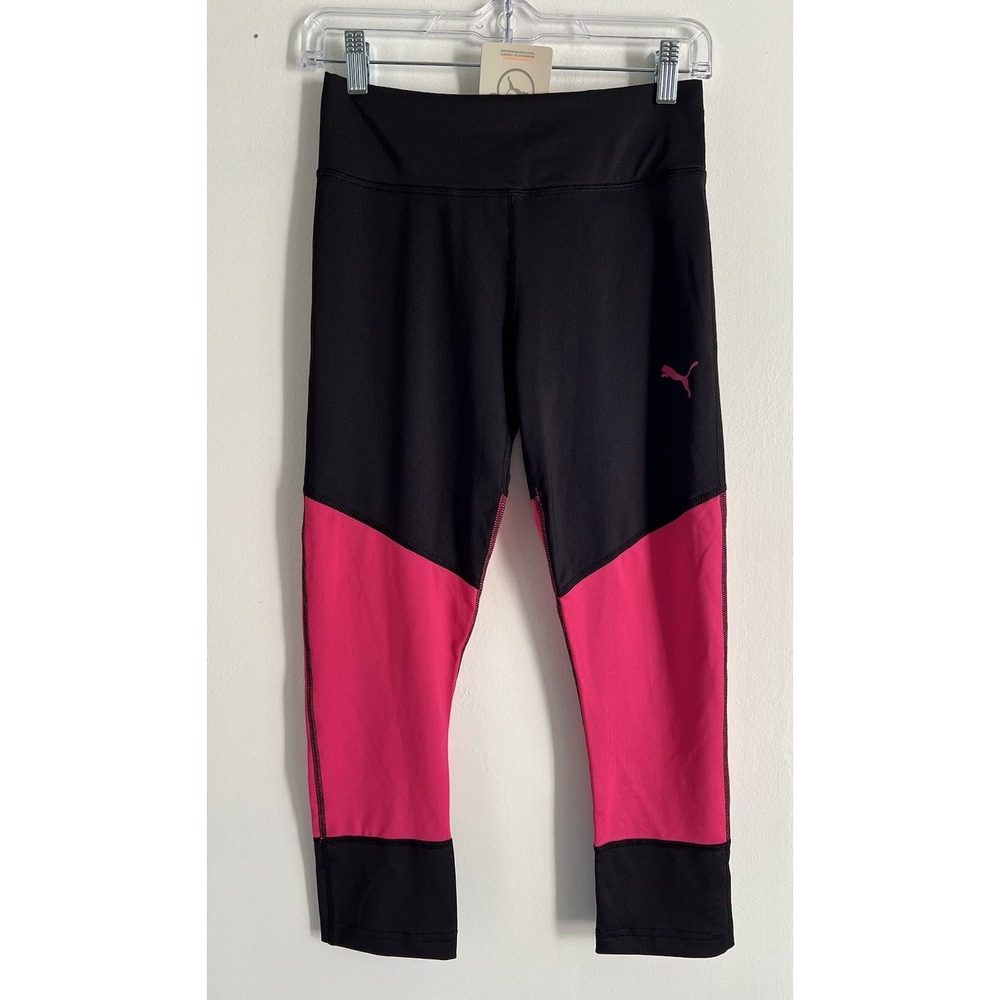 Puma Cell Performance Pounce Capri Pants Black Women's S Dry Fuchsia Purple